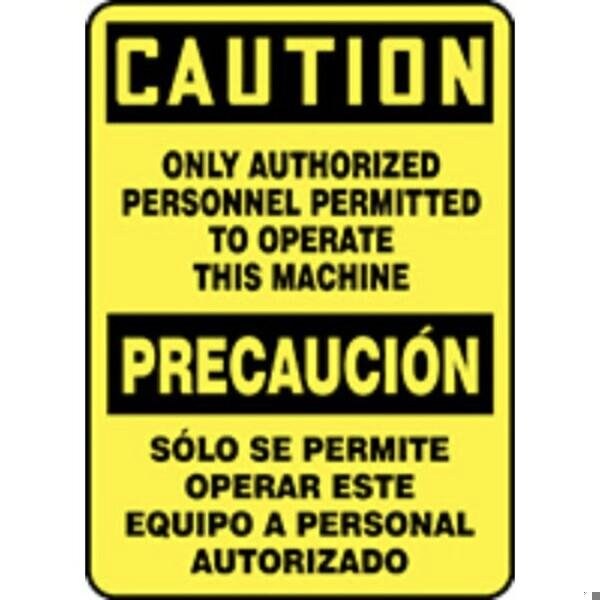 Accuform BILINGUAL OSHA CAUTION SAFETY SIGN SBMEQM715XT SBMEQM715XT - main